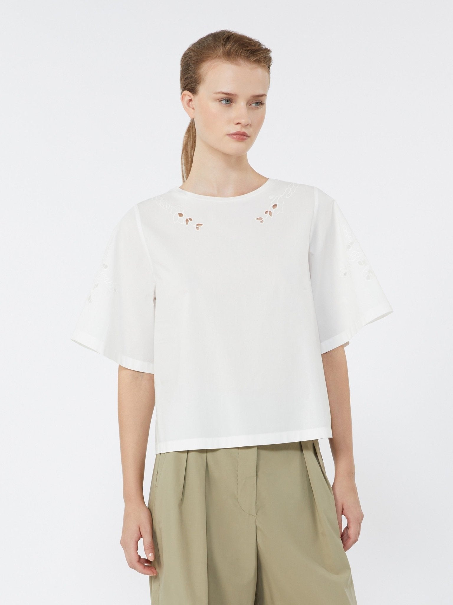 Young Ideas & Henmores - Targa Jersey Broderie Anglaise T-Shirt - 001 White - XS