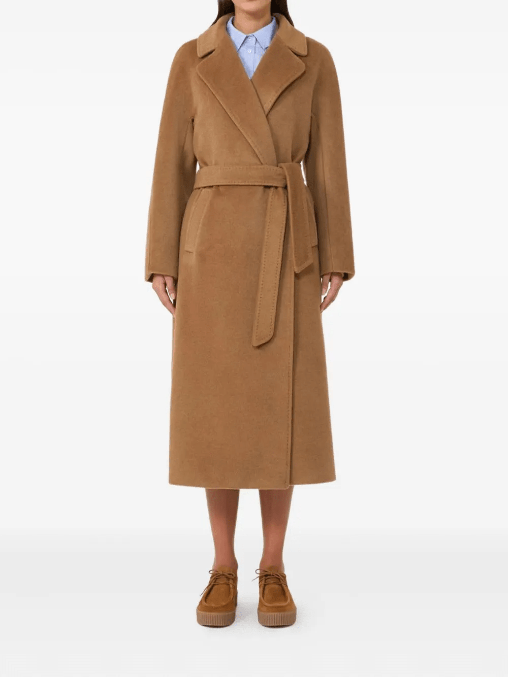 Young Ideas & Henmores - Tempera Belted Wool Coat - 026 Camel - 6