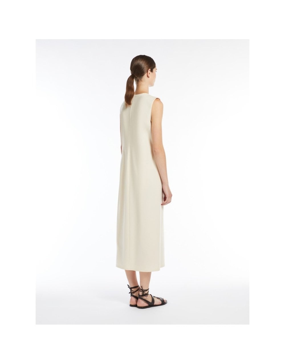 Young Ideas/Henmores - Tenebre Side Ruche Sleeveless Dress - 001 Ivory - XS