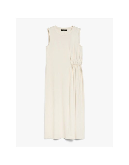 Young Ideas/Henmores - Tenebre Side Ruche Sleeveless Dress - 001 Ivory - XS