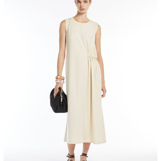 Young Ideas/Henmores - Tenebre Side Ruche Sleeveless Dress - 001 Ivory - XS