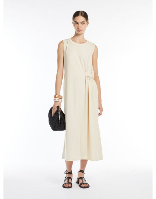 Young Ideas/Henmores - Tenebre Side Ruche Sleeveless Dress - 001 Ivory - XS