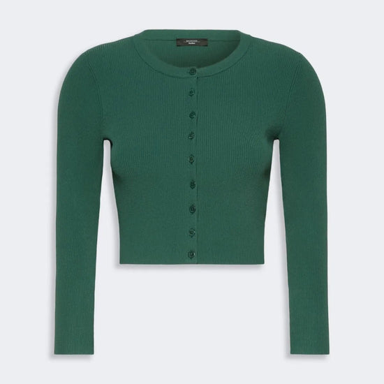 Young Ideas & Henmores - Tennis Ribbed Jersey Cardigan - 003 Green - S