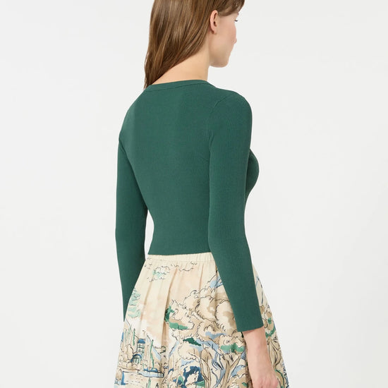Young Ideas & Henmores - Tennis Ribbed Jersey Cardigan - 003 Green - S