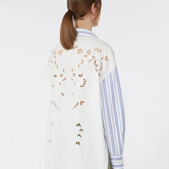 Young Ideas/Henmores - Tessile Pinstripe Broderie Anglaise Shirt - 050 Blue - 6