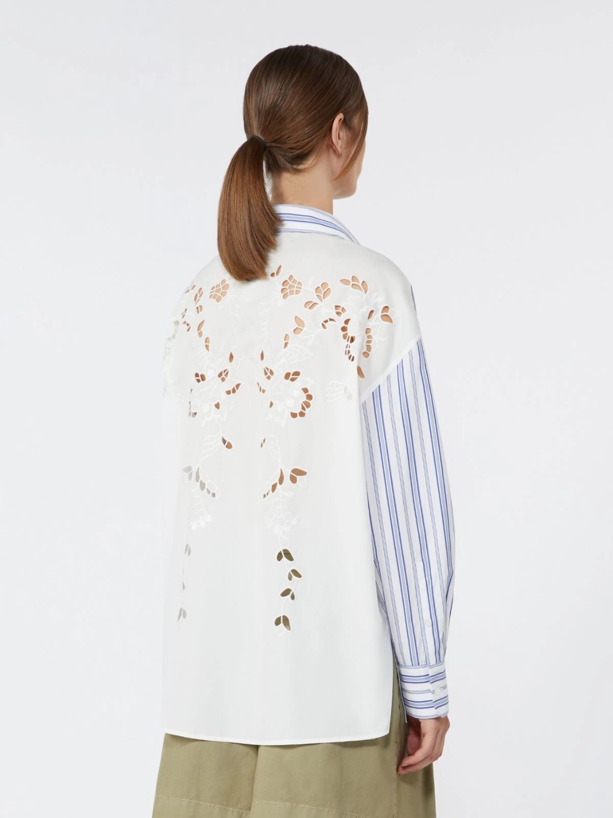 Young Ideas/Henmores - Tessile Pinstripe Broderie Anglaise Shirt - 050 Blue - 6