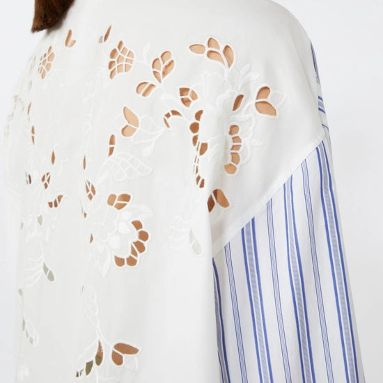 Young Ideas/Henmores - Tessile Pinstripe Broderie Anglaise Shirt - 050 Blue - 6