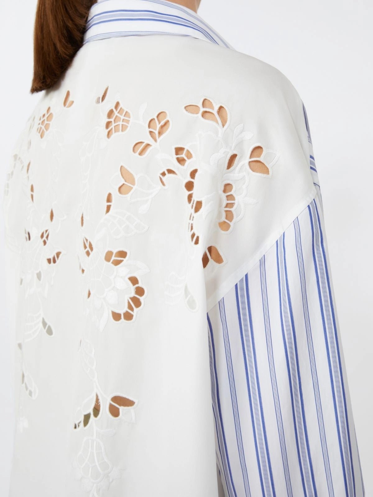 Young Ideas/Henmores - Tessile Pinstripe Broderie Anglaise Shirt - 050 Blue - 6