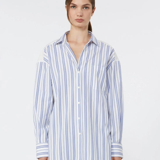 Young Ideas/Henmores - Tessile Pinstripe Broderie Anglaise Shirt - 050 Blue - 6