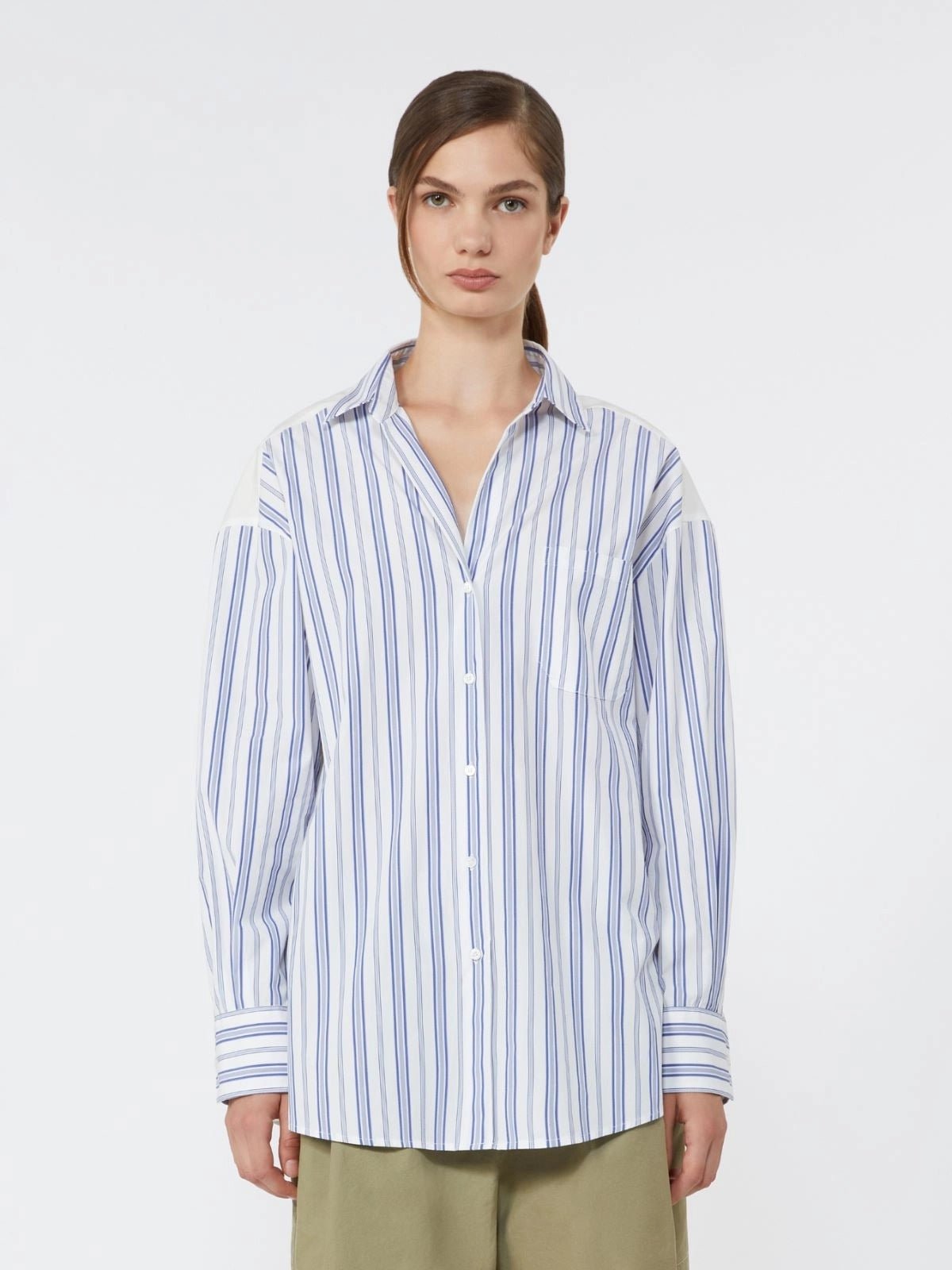 Young Ideas/Henmores - Tessile Pinstripe Broderie Anglaise Shirt - 050 Blue - 6