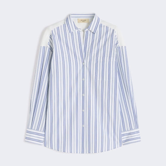 Young Ideas/Henmores - Tessile Pinstripe Broderie Anglaise Shirt - 050 Blue - 6