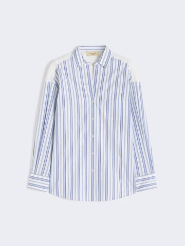 Young Ideas/Henmores - Tessile Pinstripe Broderie Anglaise Shirt - 050 Blue - 6