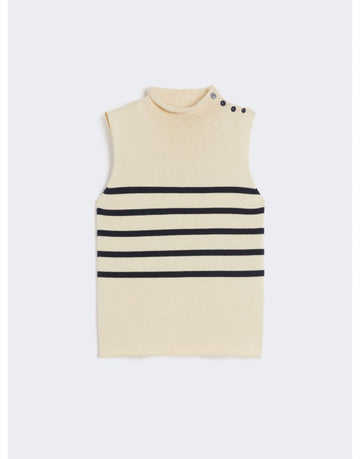 Young Ideas/Henmores - Trofeo Stripe Detail Sleeveless Top - 017 Ivory - S
