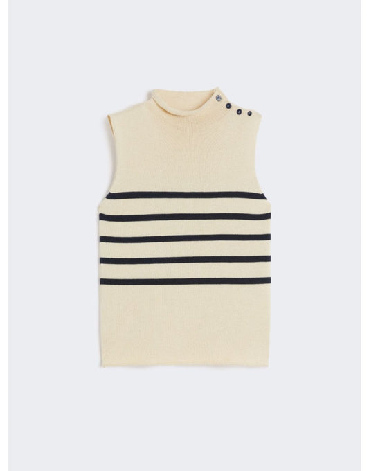 Young Ideas/Henmores - Trofeo Stripe Detail Sleeveless Top - 017 Ivory - S