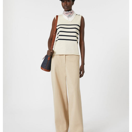 Young Ideas/Henmores - Trofeo Stripe Detail Sleeveless Top - 017 Ivory - S