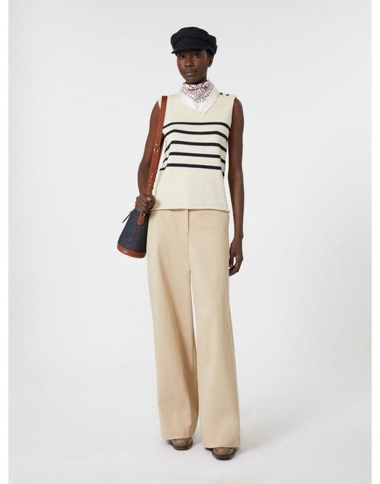 Young Ideas/Henmores - Trofeo Stripe Detail Sleeveless Top - 017 Ivory - S