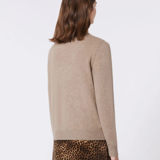 Young Ideas/Henmores - Tunica Leopard Graphic Cashmere Jumper - 002 Turtledove - XS