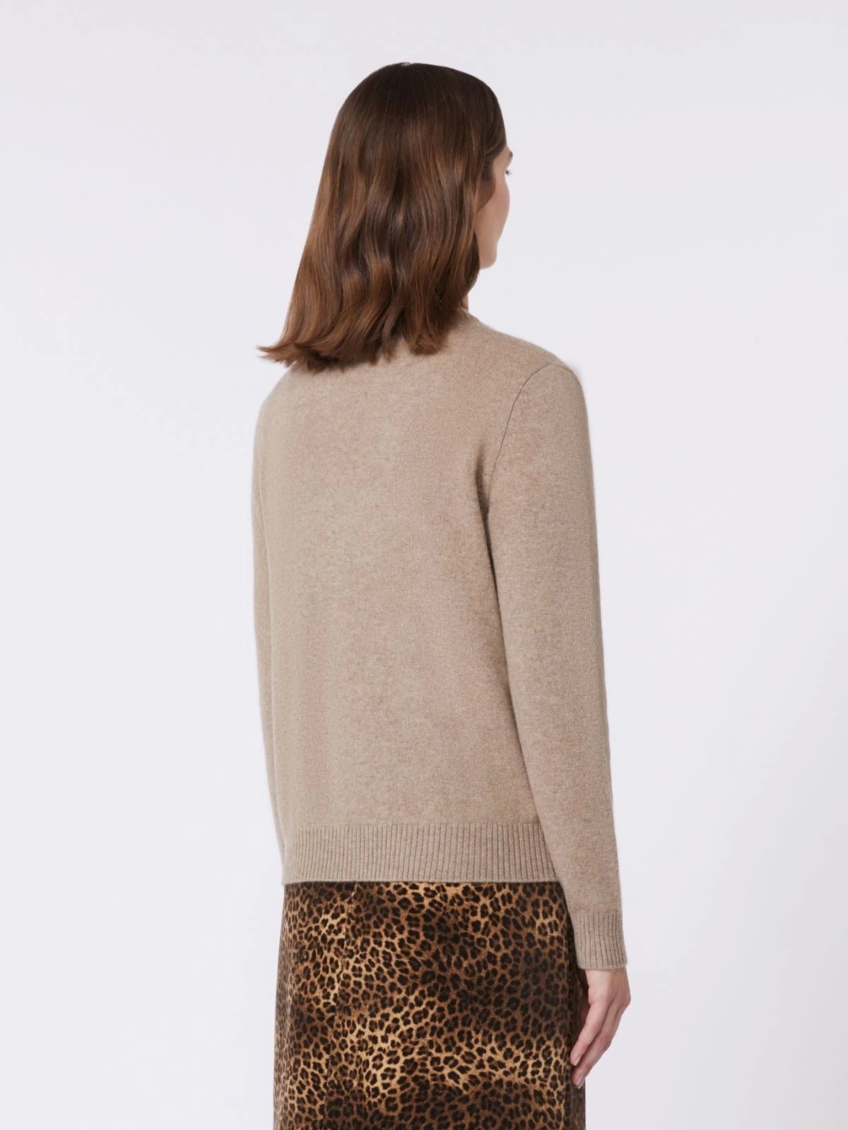 Young Ideas/Henmores - Tunica Leopard Graphic Cashmere Jumper - 002 Turtledove - XS