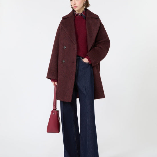 Young Ideas & Henmores -Tuono Mohair Crew Neck Jumper -011 Bordeaux -XS