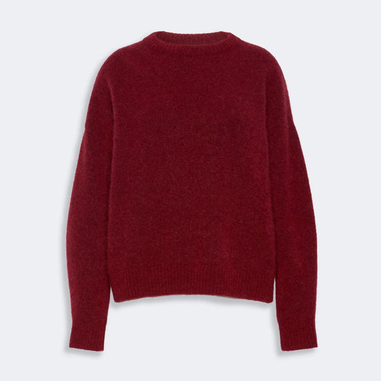 Young Ideas & Henmores -Tuono Mohair Crew Neck Jumper -011 Bordeaux -XS