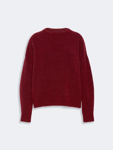Young Ideas & Henmores -Tuono Mohair Crew Neck Jumper -011 Bordeaux -XS