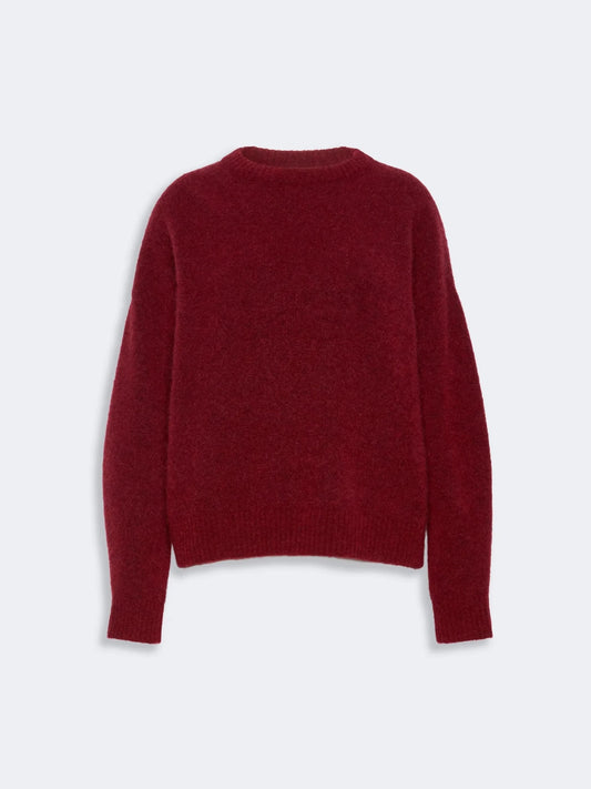 Young Ideas & Henmores -Tuono Mohair Crew Neck Jumper -011 Bordeaux -XS