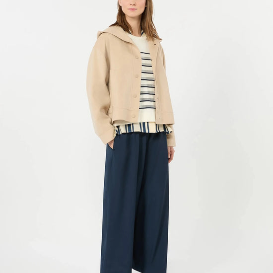 Young Ideas & Henmores - Ufo Stripe Cap Sleeve Knitted Top - 017 Ecru - XS