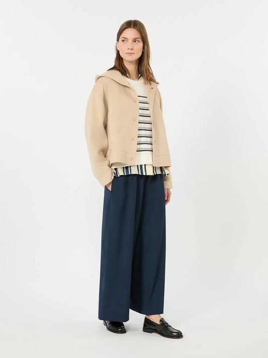 Young Ideas & Henmores - Ufo Stripe Cap Sleeve Knitted Top - 017 Ecru - XS