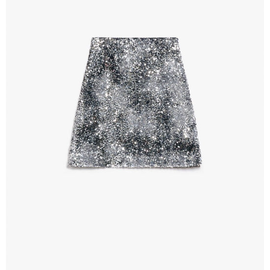 Young Ideas/Henmores - Uvetta Sequin Short Skirt - 001 Black/Silver - S