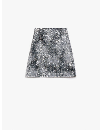 Young Ideas/Henmores - Uvetta Sequin Short Skirt - 001 Black/Silver - S