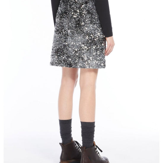 Young Ideas/Henmores - Uvetta Sequin Short Skirt - 001 Black/Silver - S