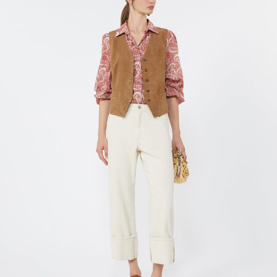 Young Ideas & Henmores - Vetusta Suede Waistcoat - 001 Brown - 8
