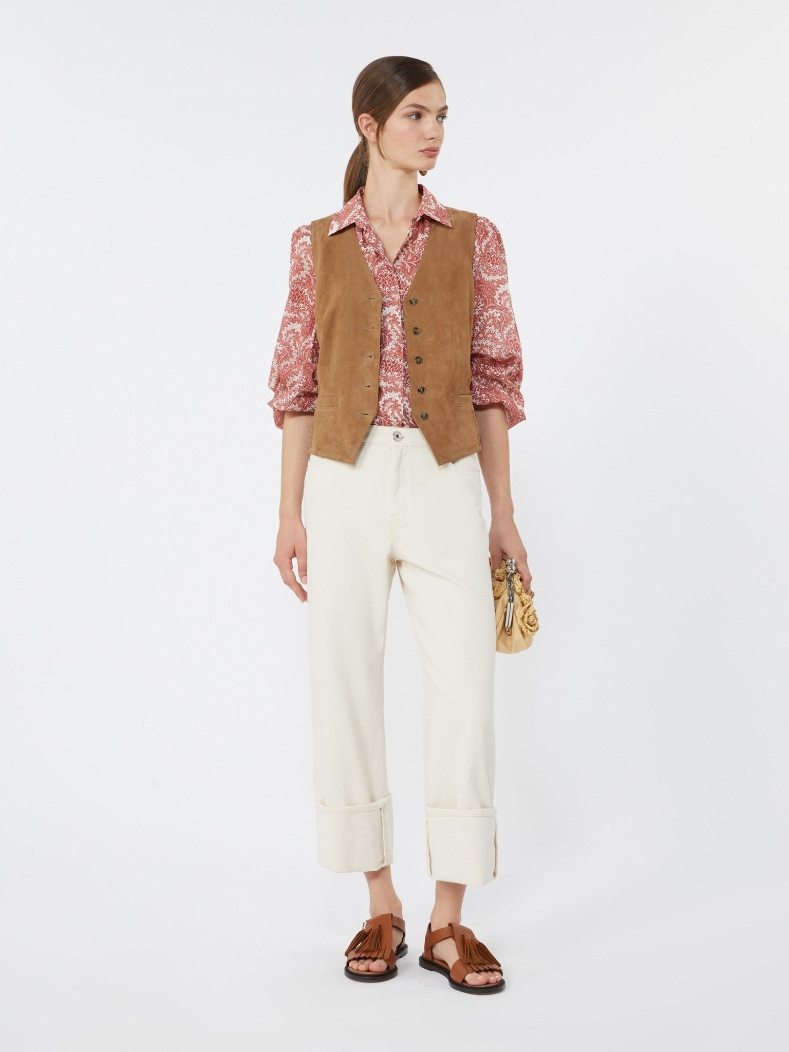 Young Ideas & Henmores - Vetusta Suede Waistcoat - 001 Brown - 8