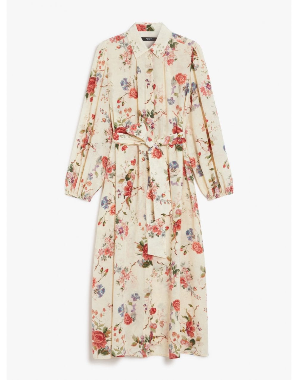 Young Ideas/Henmores - Wales Floral Tie Waist Midi Dress - 005 Ivory - 8