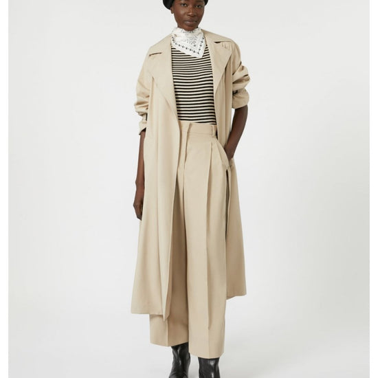 Young Ideas/Henmores - Waser Striped Short Sleeve Top - 018 Beige/Navy - S