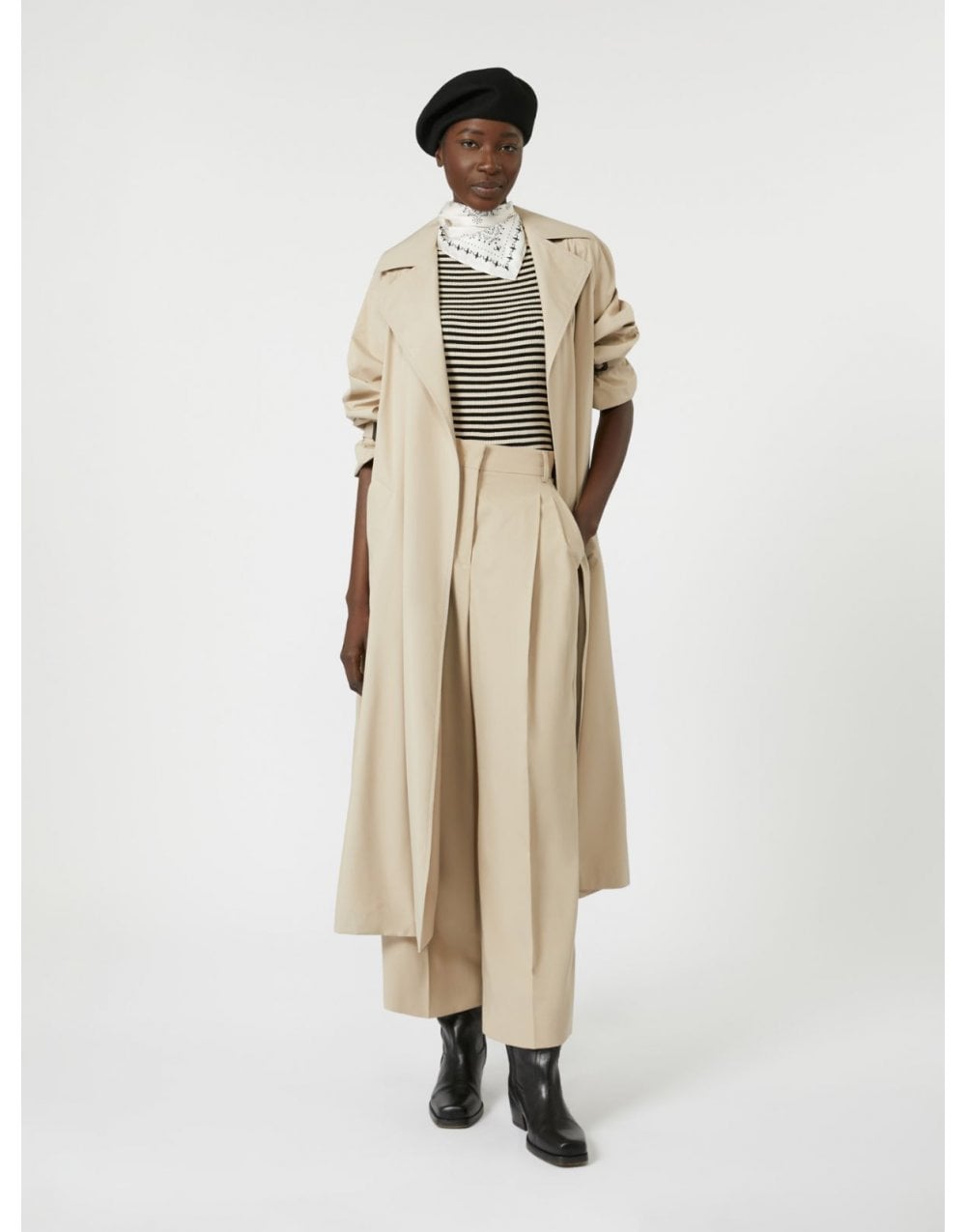 Young Ideas/Henmores - Waser Striped Short Sleeve Top - 018 Beige/Navy - S