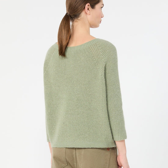 Young Ideas & Henmores -Xeno Mohair Boat Neck Jumper -002 Sage Green -XS
