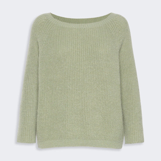 Young Ideas & Henmores -Xeno Mohair Boat Neck Jumper -002 Sage Green -XS