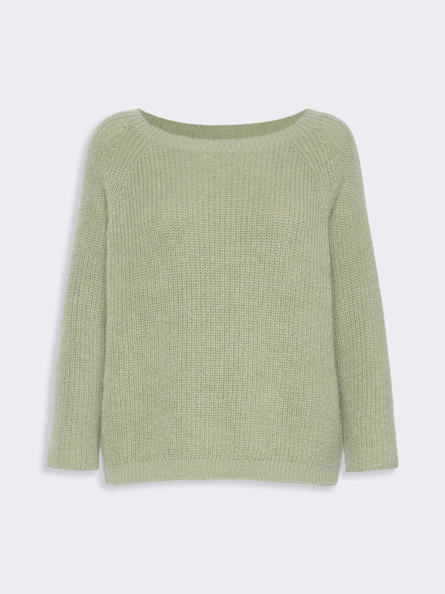 Young Ideas & Henmores -Xeno Mohair Boat Neck Jumper -002 Sage Green -XS