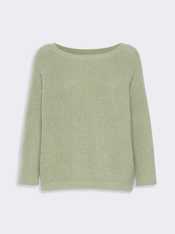 Young Ideas & Henmores -Xeno Mohair Boat Neck Jumper -002 Sage Green -XS