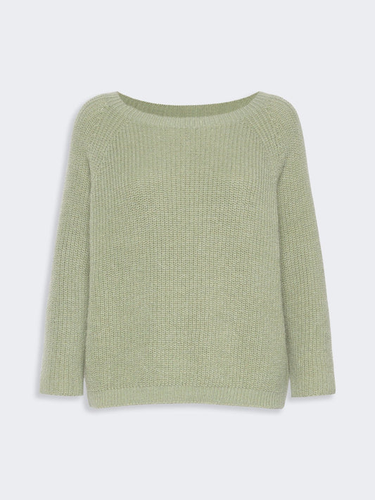 Young Ideas & Henmores -Xeno Mohair Boat Neck Jumper -002 Sage Green -XS