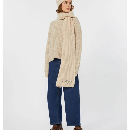 Young Ideas/Henmores - Yard Cable Textured Wool Jumper - 002 Beige - XS