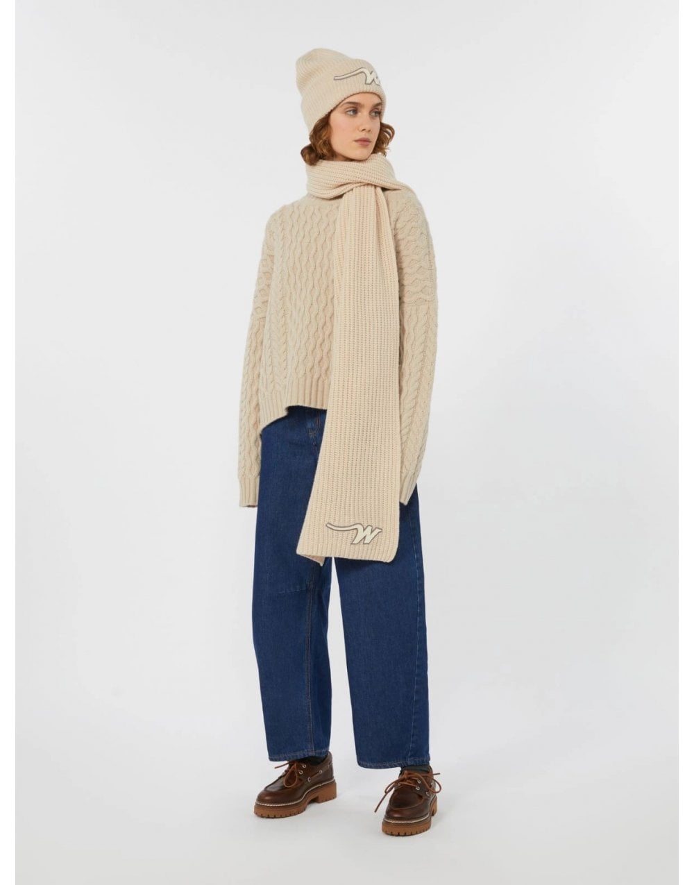 Young Ideas/Henmores - Yard Cable Textured Wool Jumper - 002 Beige - XS