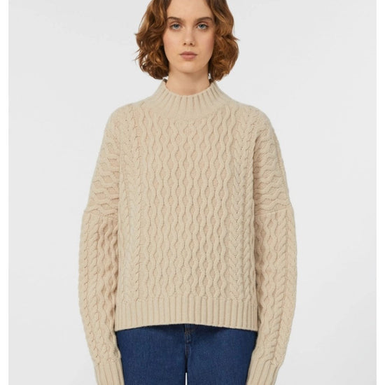 Young Ideas/Henmores - Yard Cable Textured Wool Jumper - 002 Beige - XS