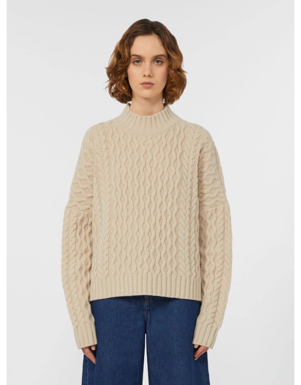Young Ideas/Henmores - Yard Cable Textured Wool Jumper - 002 Beige - XS