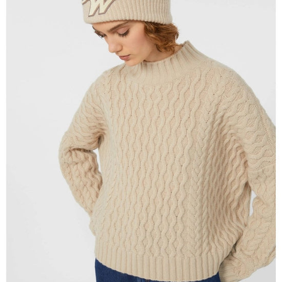 Young Ideas/Henmores - Yard Cable Textured Wool Jumper - 002 Beige - XS