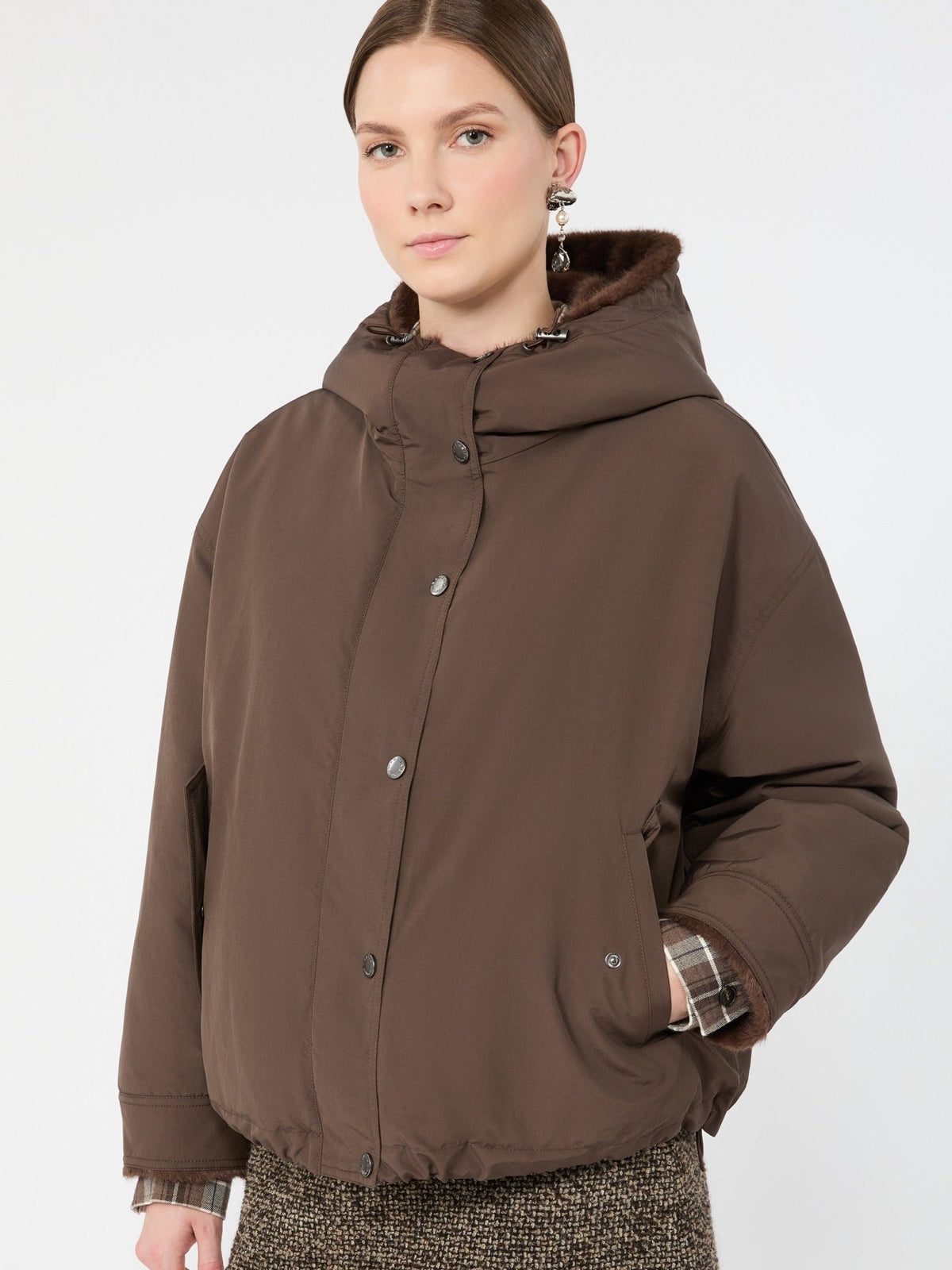 Young Ideas & Henmores -Zanna Short Raincoat -012 Castagna Brown -6