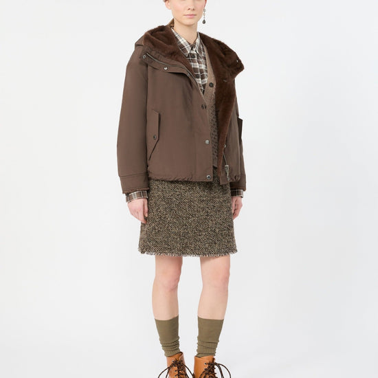 Young Ideas & Henmores -Zanna Short Raincoat -012 Castagna Brown -6