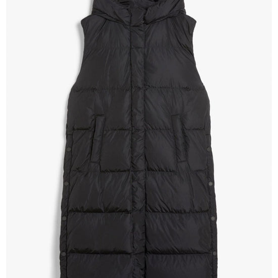 Young Ideas/Henmores - Zimino Quilted Long Gilet - 004 Black - 8