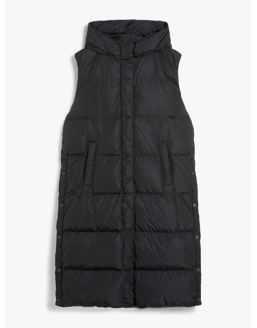 Young Ideas/Henmores - Zimino Quilted Long Gilet - 004 Black - 8
